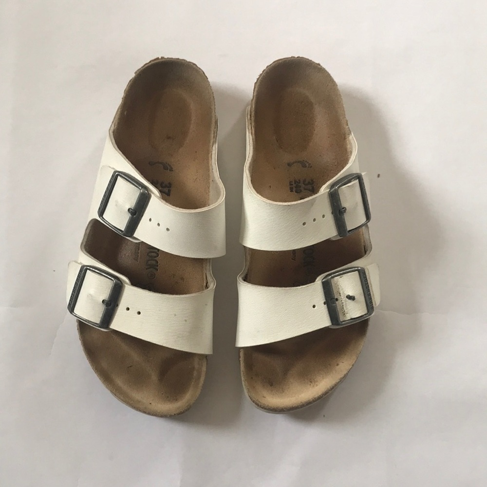 Birkenstocks white sandals